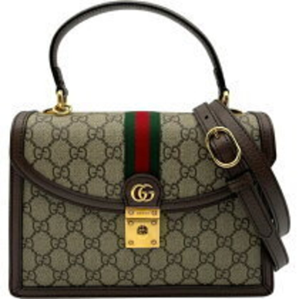 Gucci Ophidia Top Handle Bag Brown GG Supreme Handbag